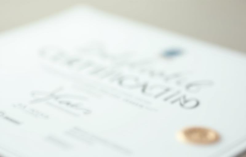 Close-up image of an official media certification document with a seal and signature